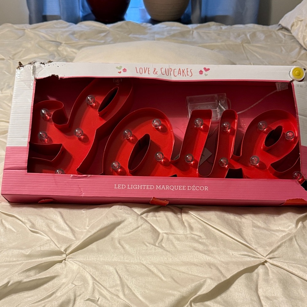 Red LED Lighted Marquee Decor